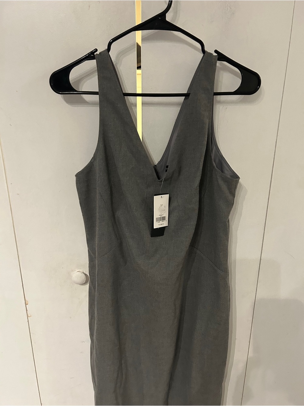 Banana Republic Gray V-Neck Midi Dress